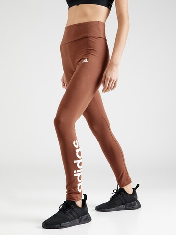 ADIDAS SPORTSWEAR Skinny Workout Pants in Brown: front