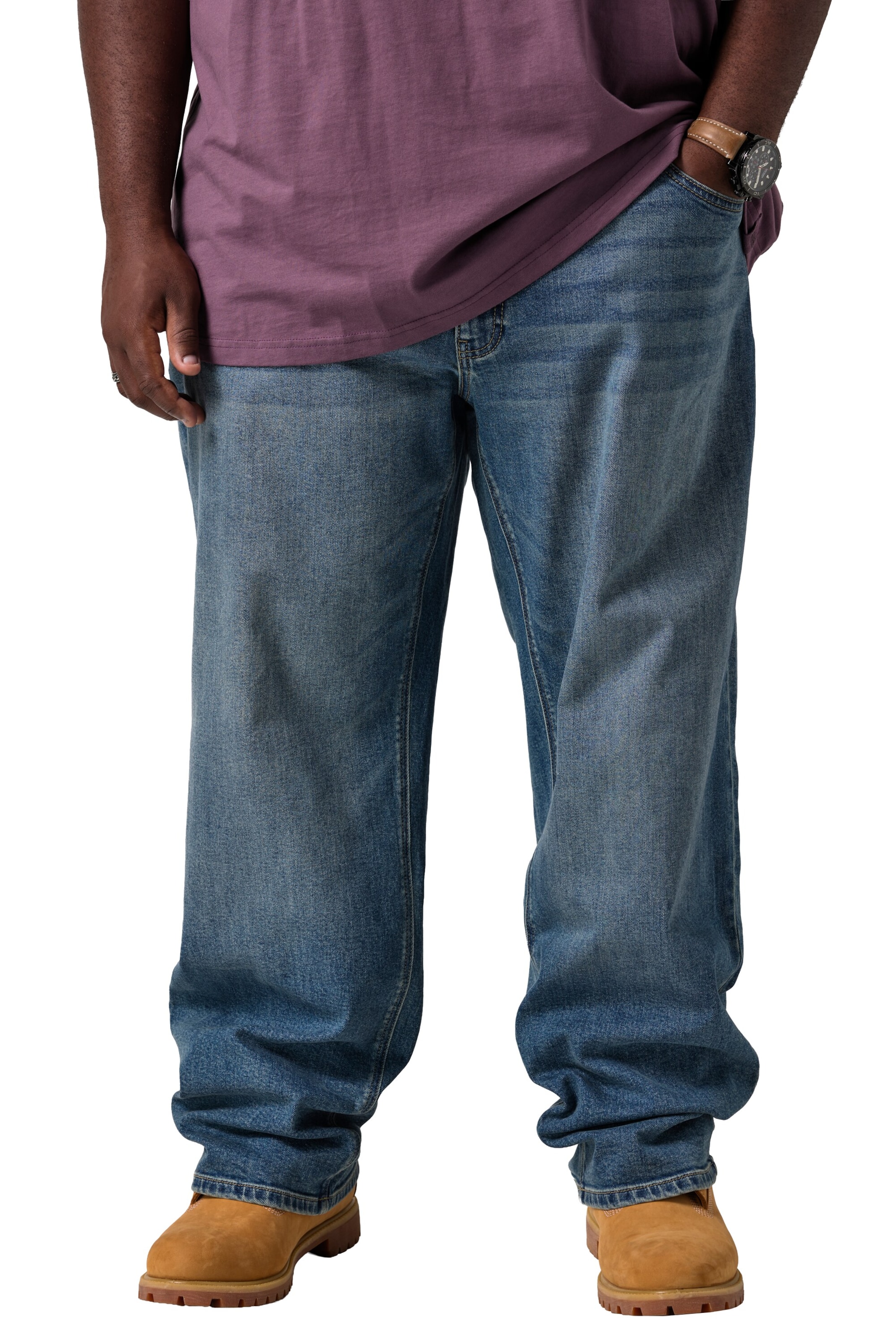 STHUGE Baggy Jeans in Blue: front