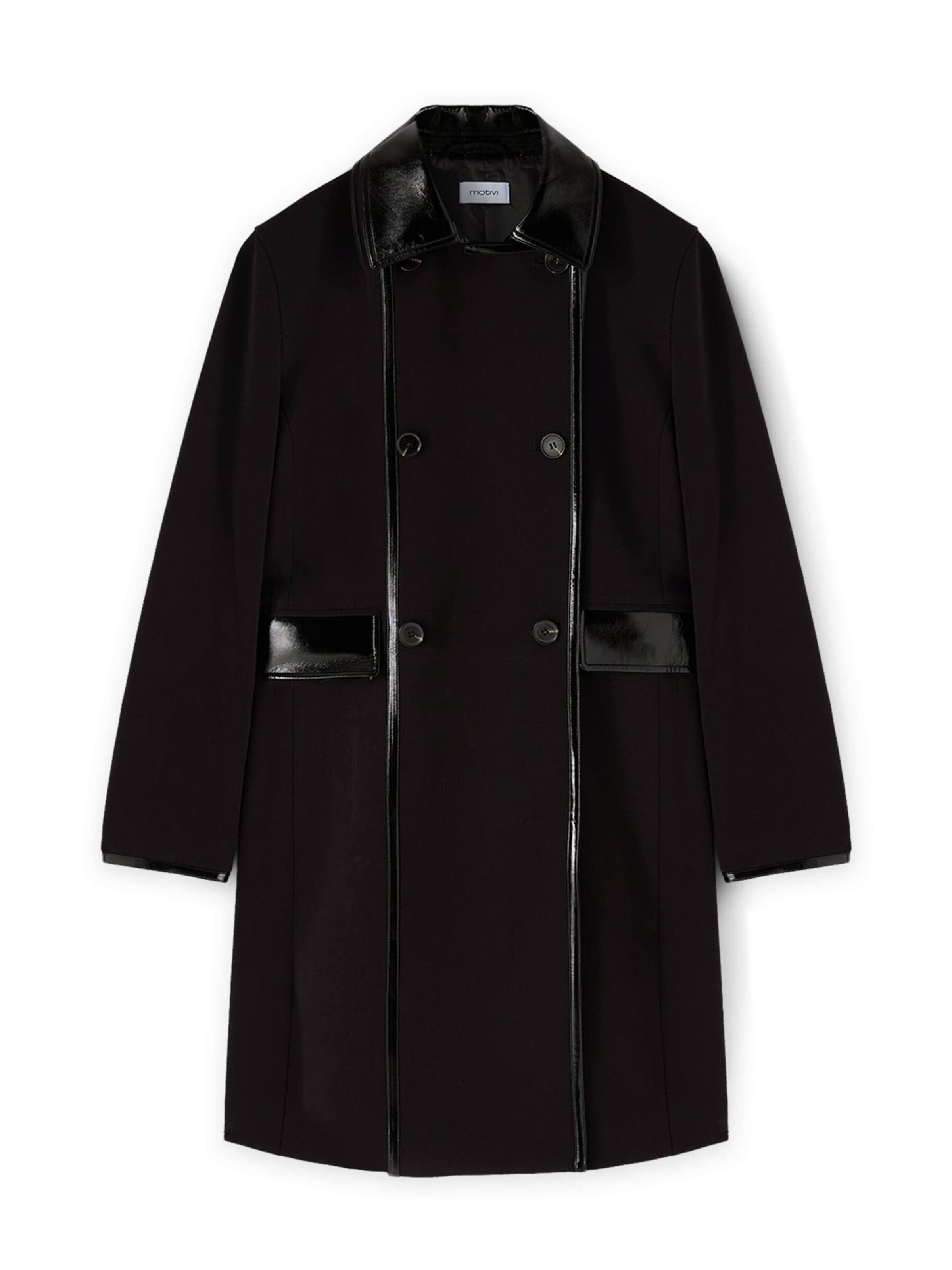 MOTIVI Wintermantel in Zwart: voorkant