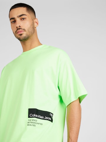 žalia Calvin Klein Jeans Marškinėliai