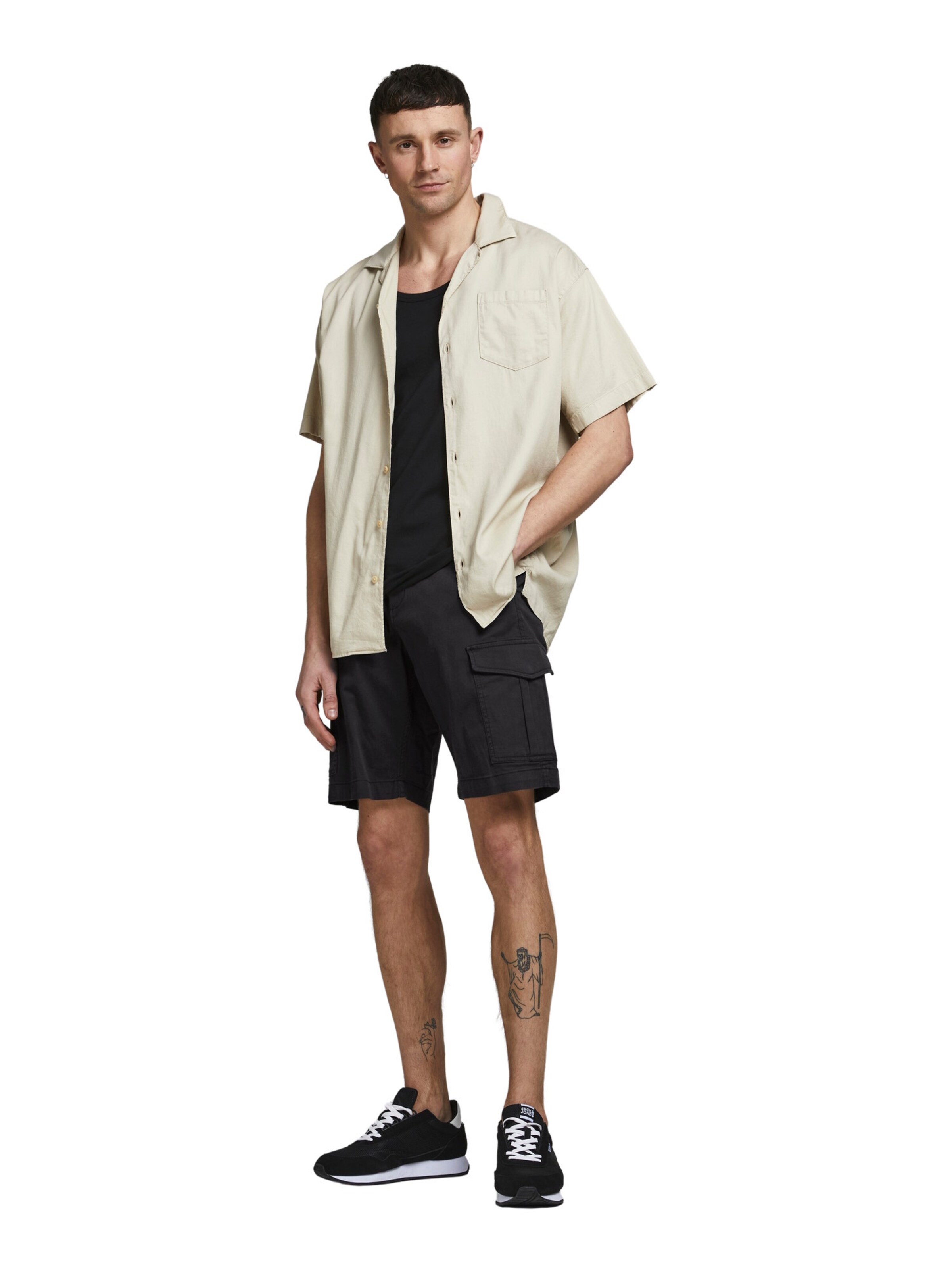 JACK & JONES Обычный Брюки-карго 'JJJoe' в Черный