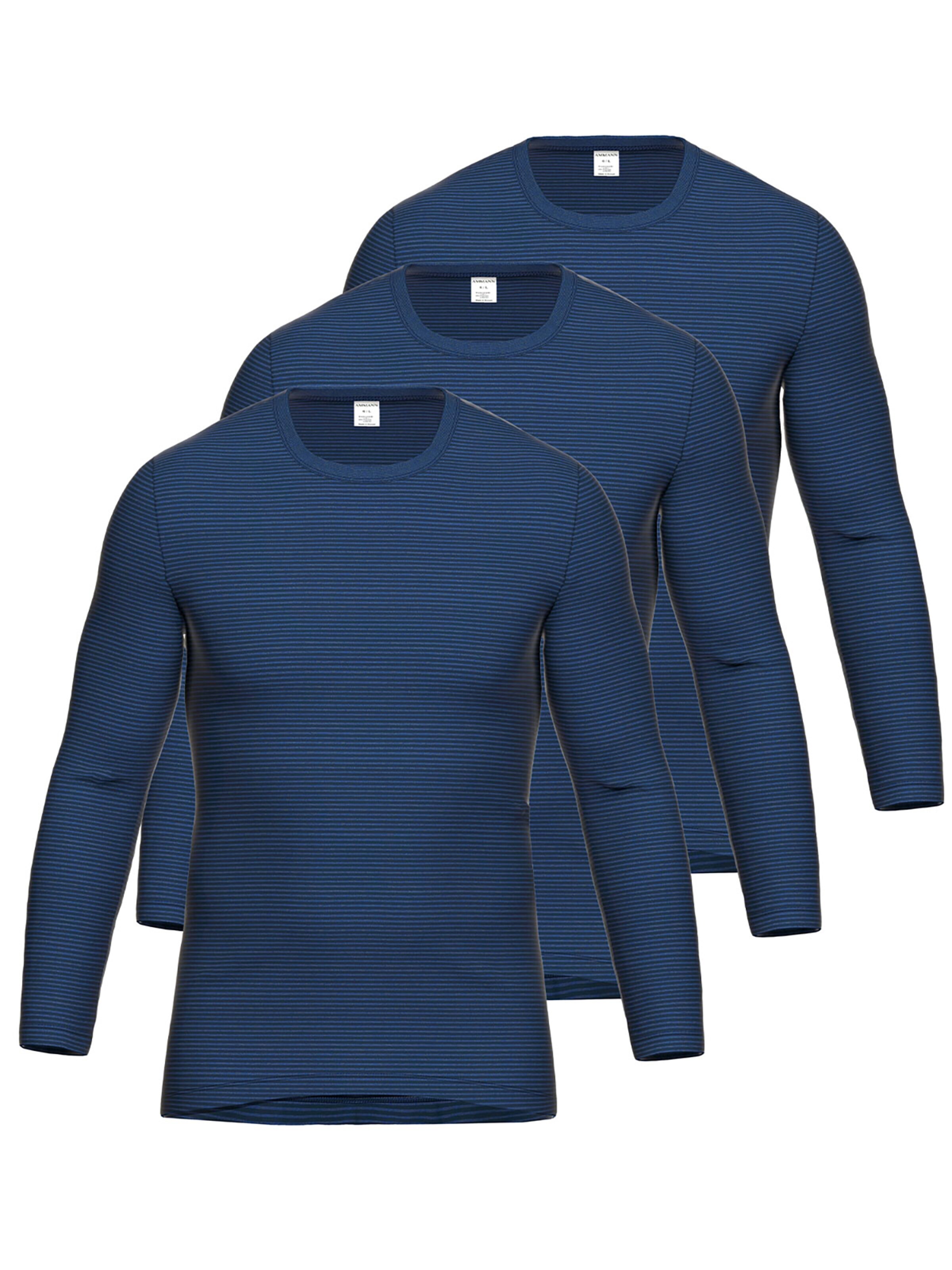 Ammann Undershirt 'Jeans Feinripp' in Blue: front