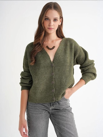MixRay Knit Cardigan in Green: front