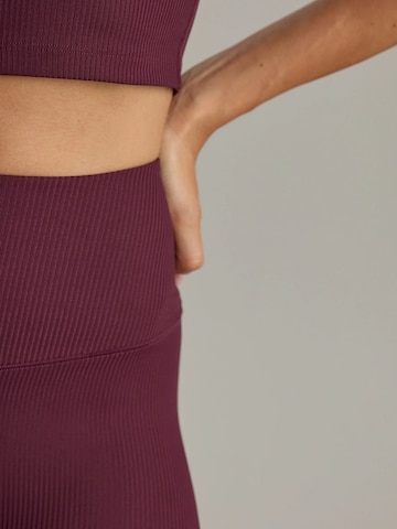Skinny Leggings 'Cropped & Ribbed' Hey Honey en rouge