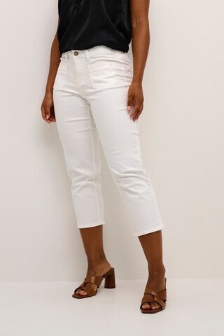 Cream regular Jeans 'Ann' i hvid: forside