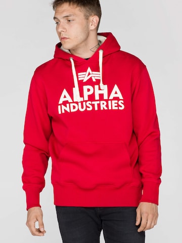 ALPHA INDUSTRIES Majica | rdeča barva: sprednja stran