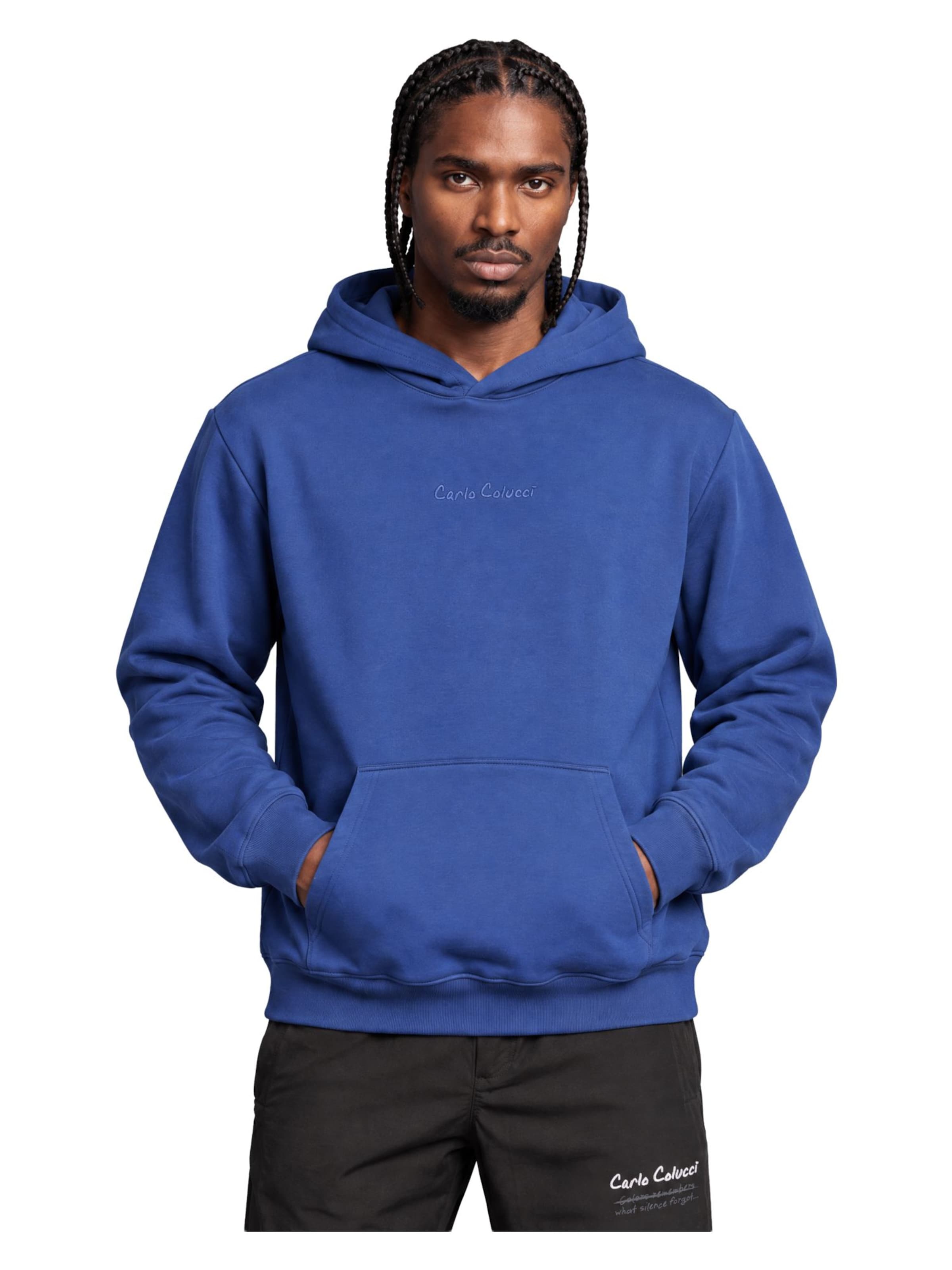 Carlo Colucci Sweatshirt ' Framba ' in Blauw: voorkant
