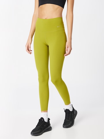 NIKE Skinny Spodnie sportowe 'ZENVY' w kolorze zielony: przód