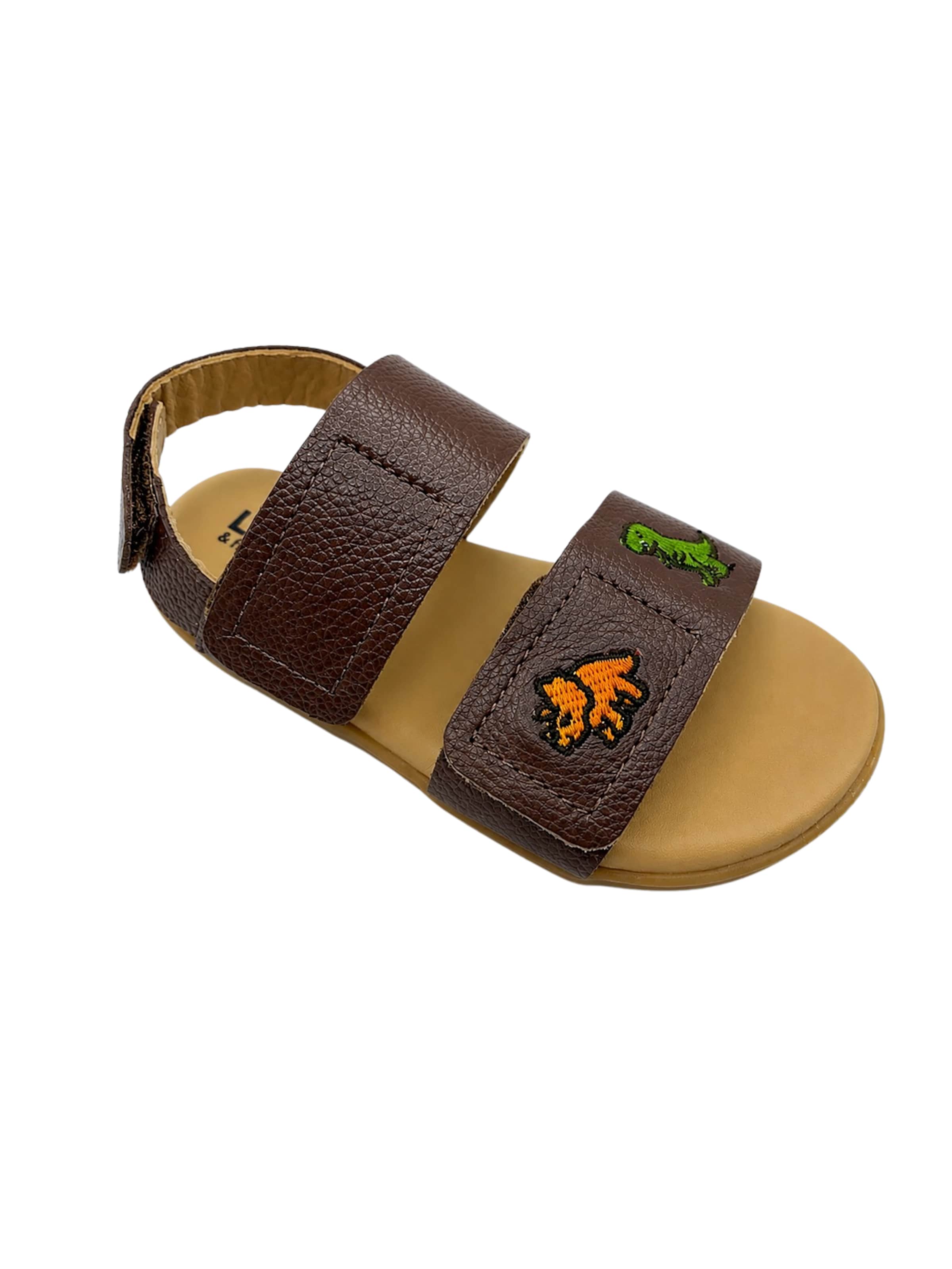 LIO&Friends Sandalen 'LIO&friends - Kindersandale - Jungen - Barfußsandale - braun' in Bruin: voorkant