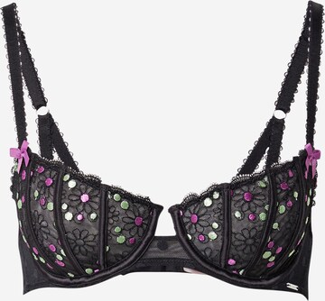 Balconette Sutien 'CAMILE' de la Boux Avenue pe negru: față