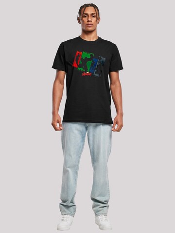 T-Shirt 'Marvel Avengers Team Punch Out' F4NT4STIC en noir