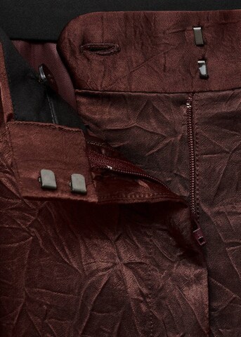 MANGO Wide leg Pleated Pants 'Flor' in Brown