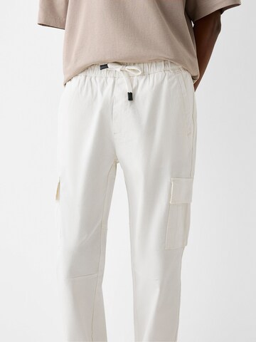 Bershka Tapered Cargo Pants in White