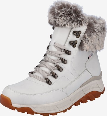 Bottines à lacets Rieker en blanc : devant