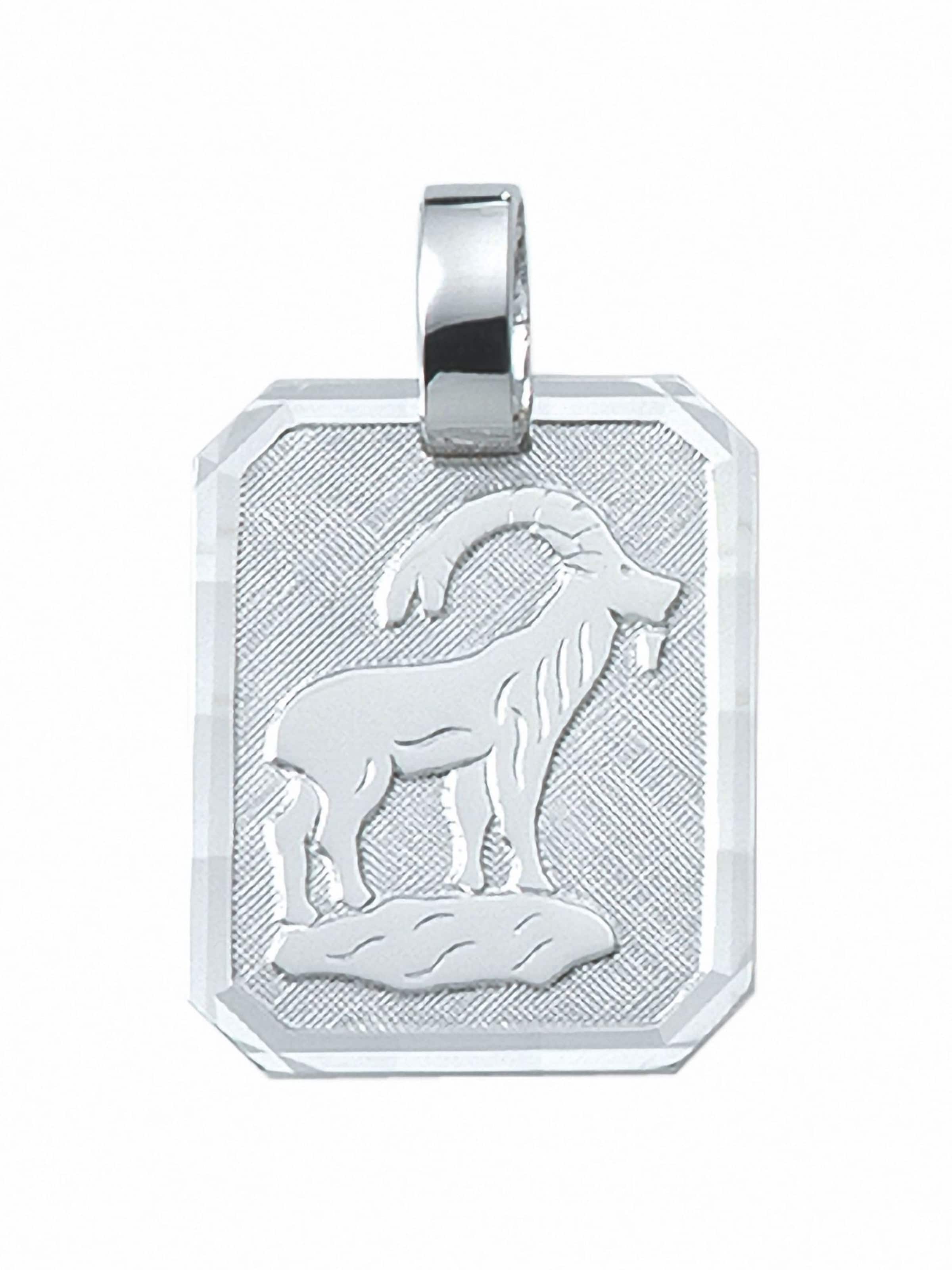 Adelia´s Anhänger 'Steinbock' in Silber: Vorderseite