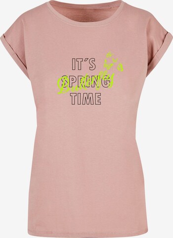 Merchcode Shirt 'It´s Spring Time' in Pink: front