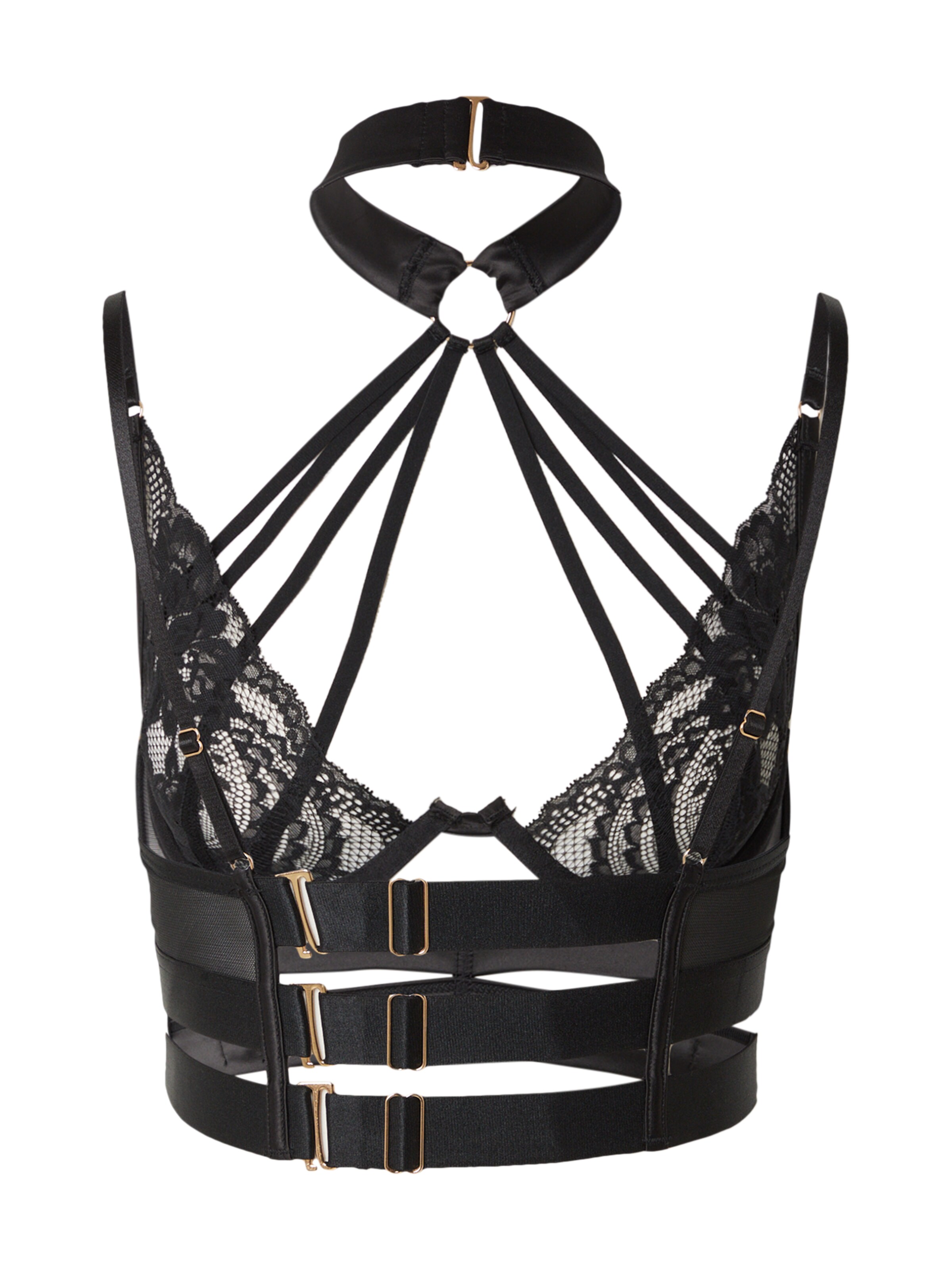 Hunkemöller - Halter Sujetador 'Emmeline Up' en negro: frente