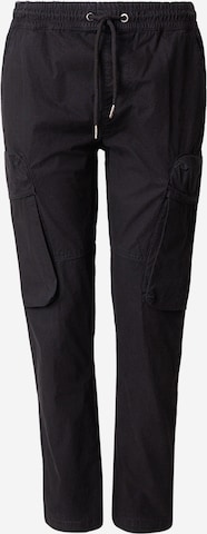 ALPHA INDUSTRIES - Pantalón cargo 'Division' en negro: frente