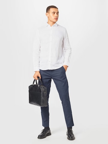 TOM TAILOR - Ajuste estrecho Camisa en blanco