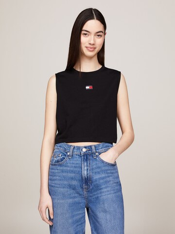 Tommy Jeans Top in Black: front