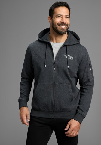 Man's World Sweatjacke in Grau: Vorderseite
