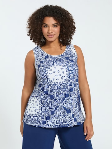Top di Fiorella Rubino in blu: frontale