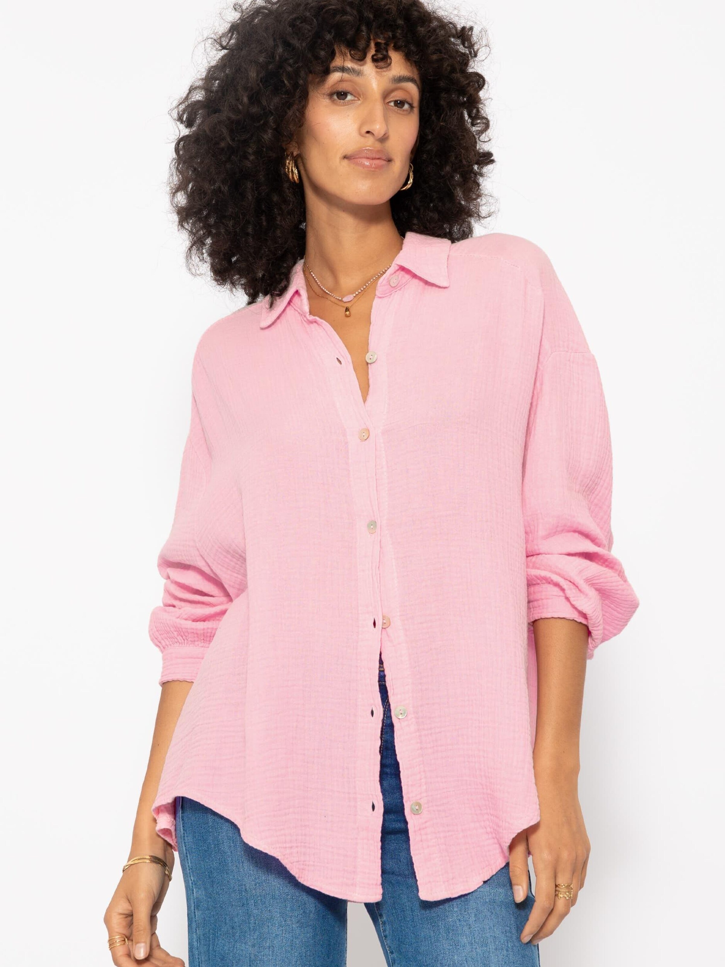 SASSYCLASSY Bluse 'kürzere Variante'‌‌‌‌ in Pink: Vorderseite