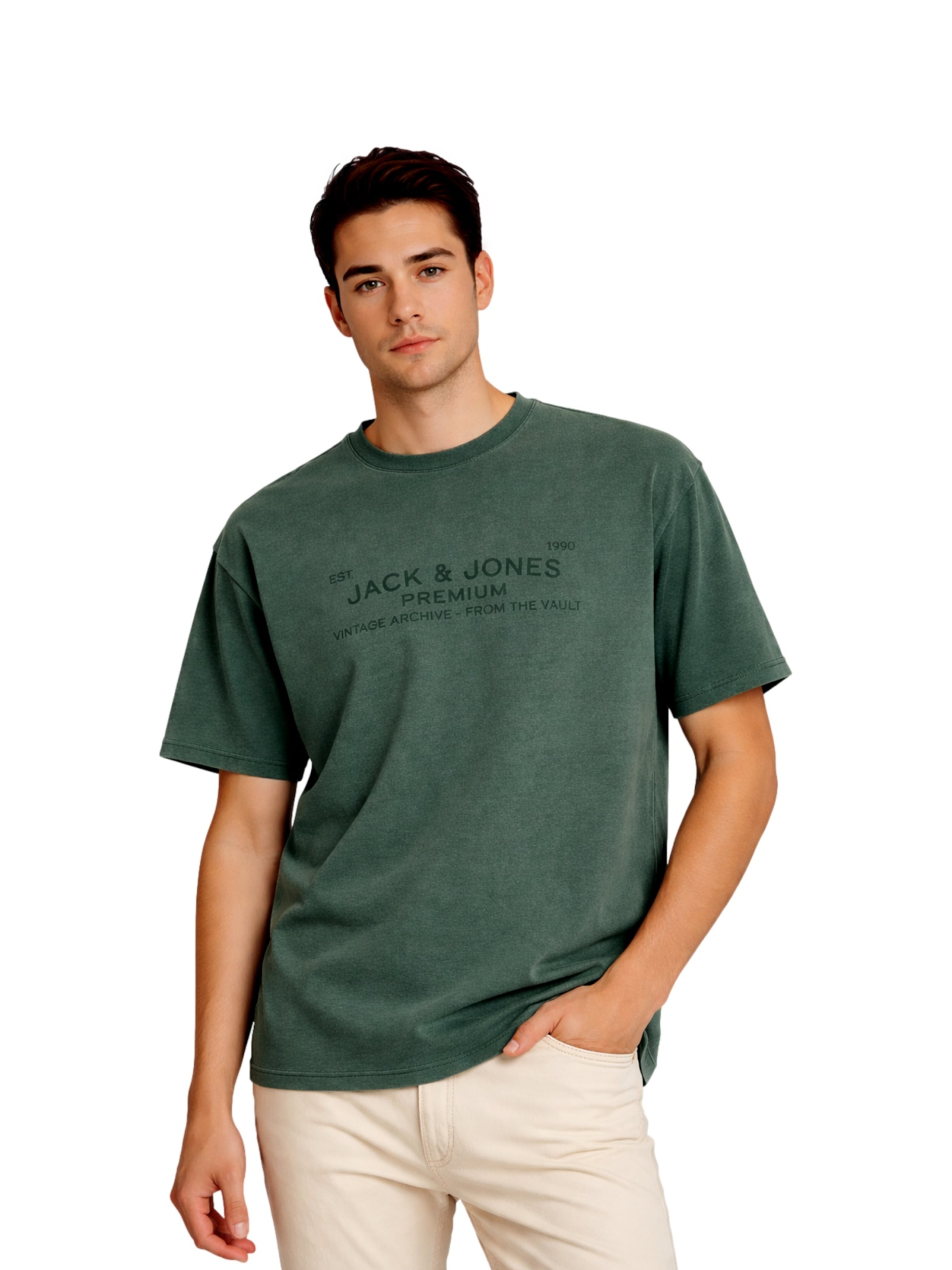 JACK & JONES - Camisa 'Bluaiden' em verde: frente
