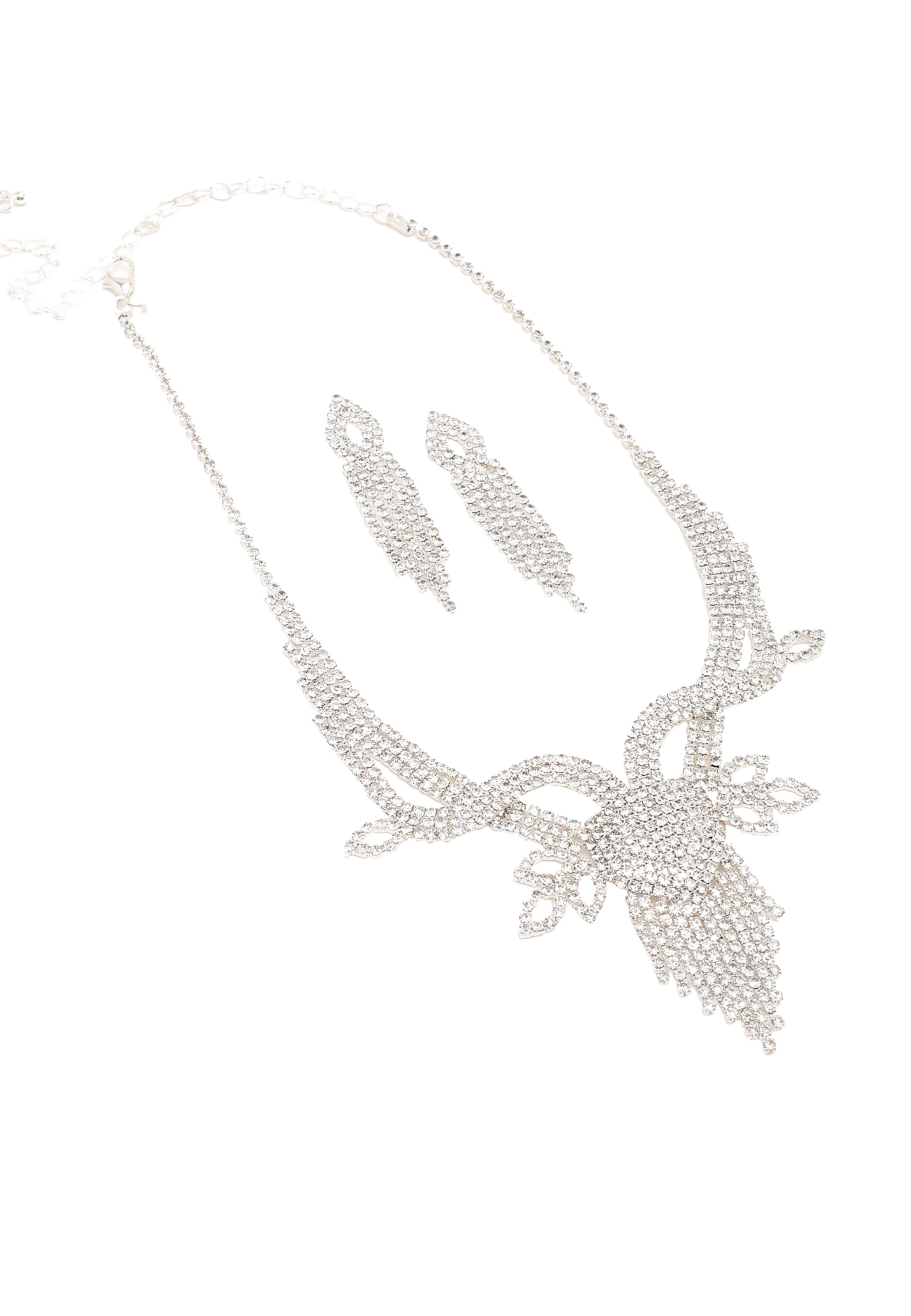 SOHI Комплект украшений 'Bithia' в Серебристый: спереди