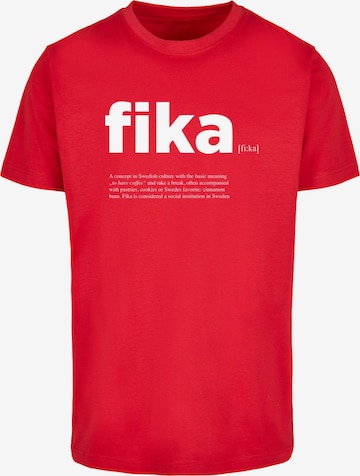 T-Shirt 'Fika' Mister Tee en rouge : devant