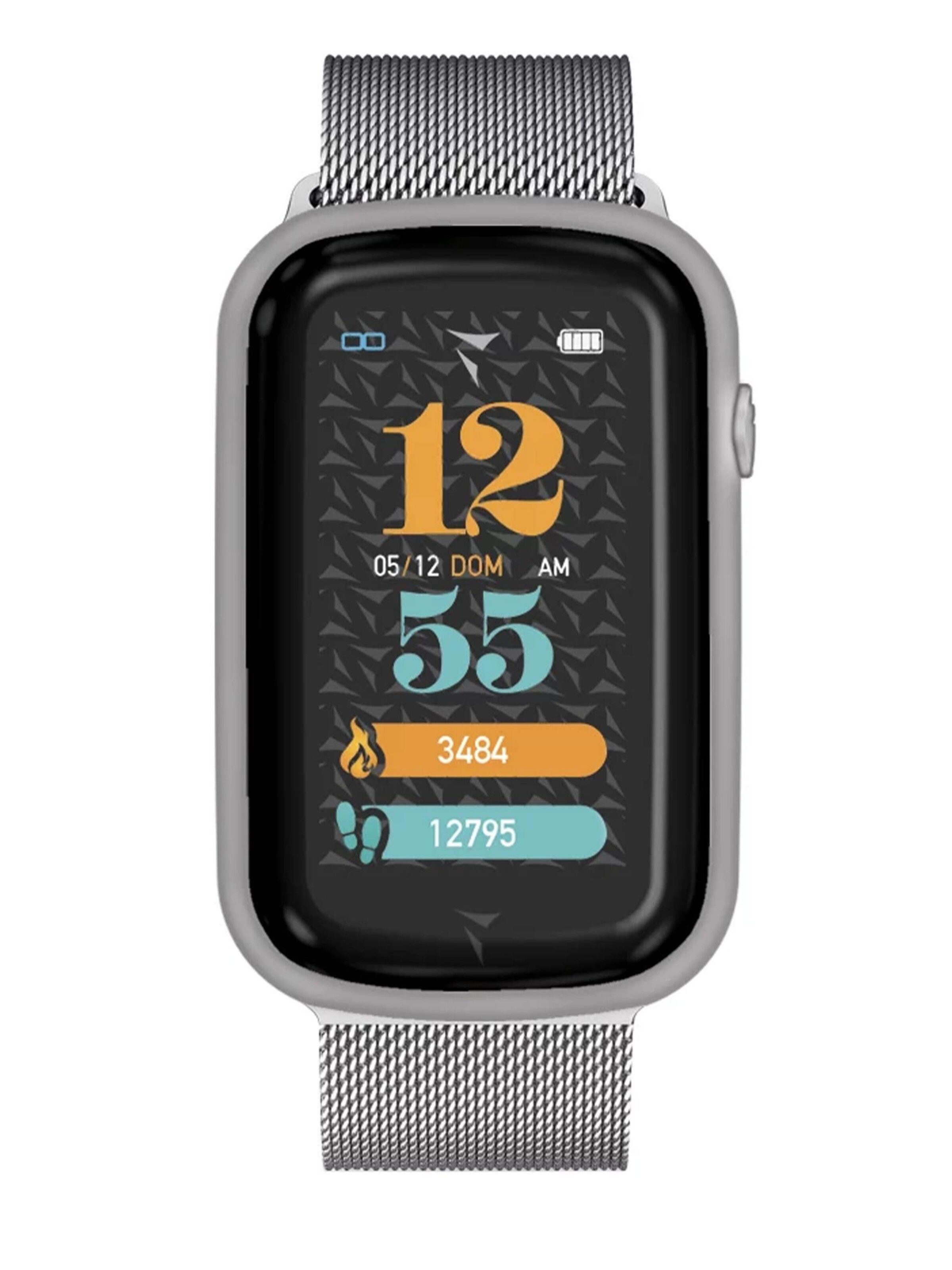 Techmade Digital Watch 'Smart Watch STEPS Metal Silver' in Silver