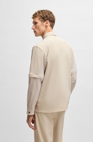 BOSS Regular fit Button Up Shirt in Beige