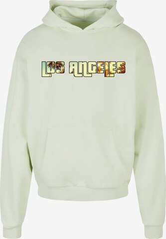 Merchcode Sweatshirt 'Grand Los Angeles' in Groen: voorkant