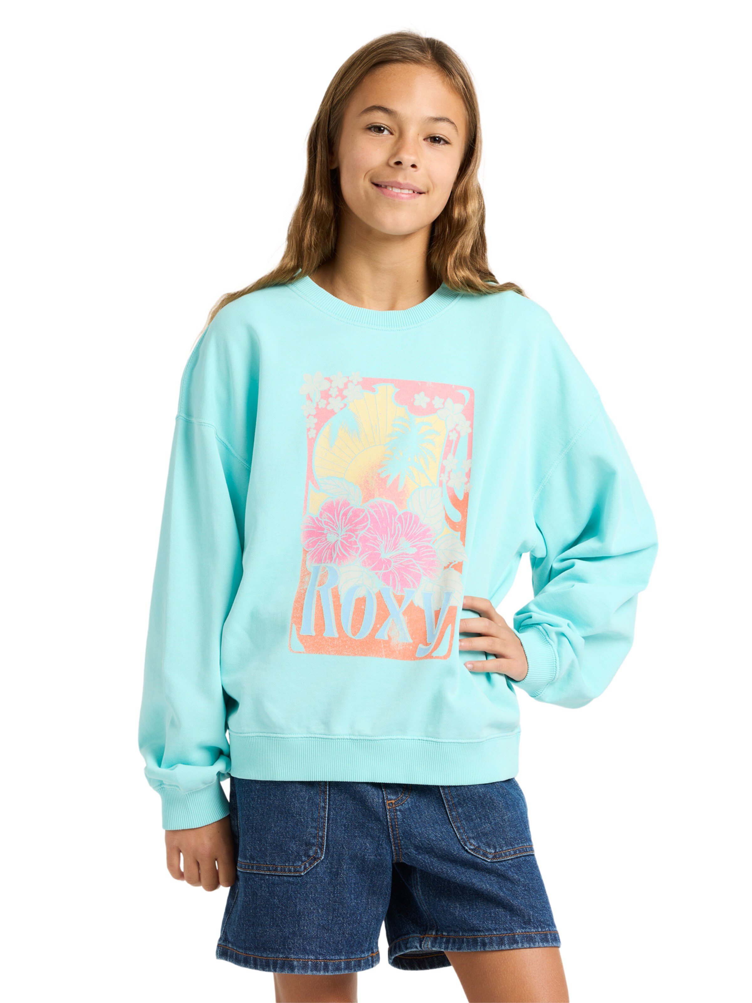 ROXY Sweatshirt 'Lineup Terry ' in Blau: Vorderseite