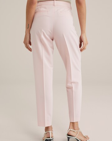 Coupe slim Pantalon à plis WE Fashion en rose