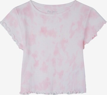 T-Shirt Pepe Jeans en rose : devant