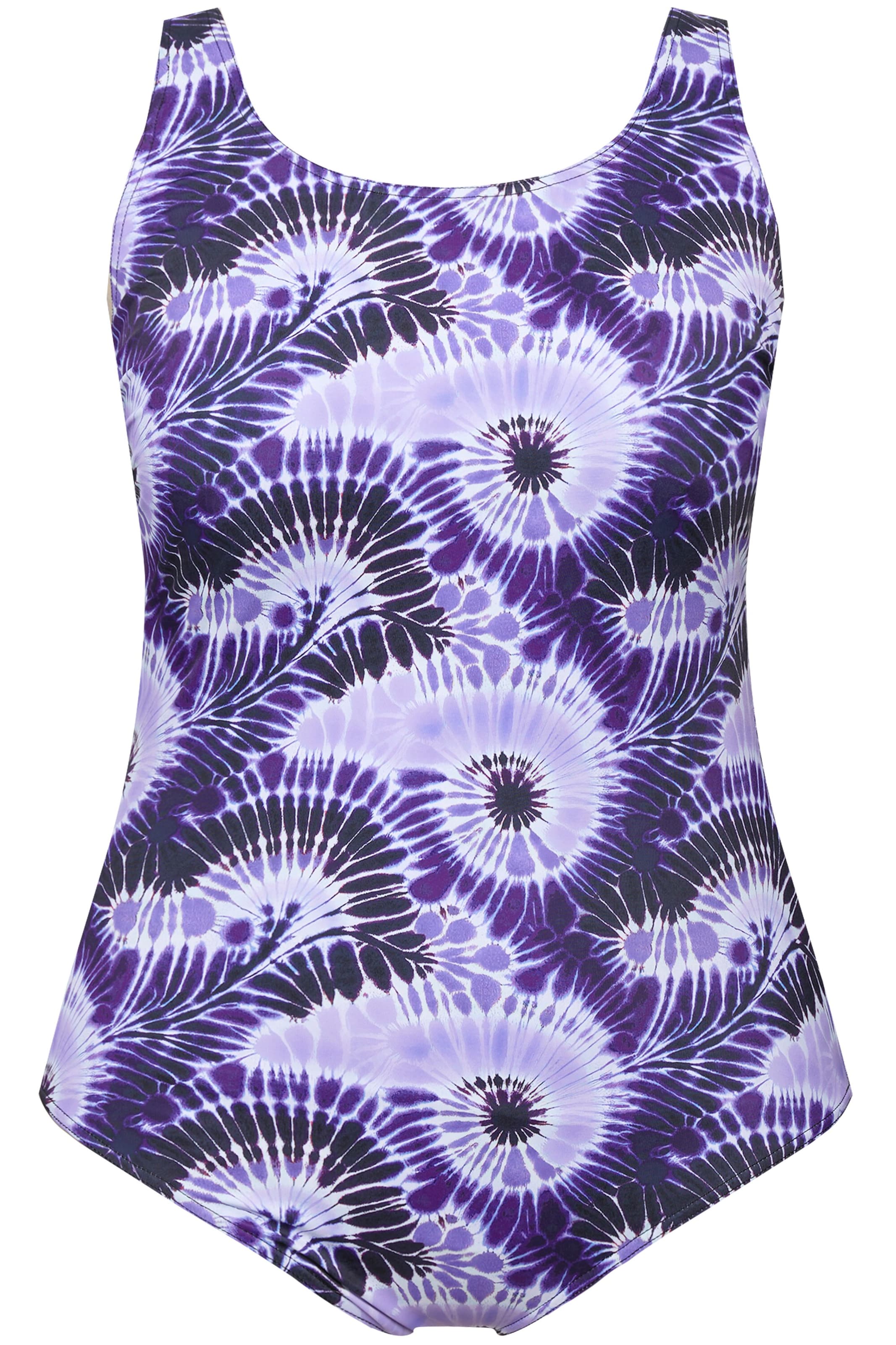 Ulla Popken Badeanzug in Lila: Vorderseite