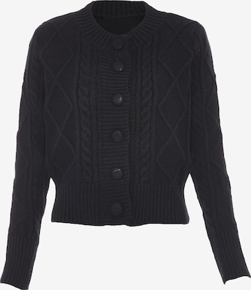 CARNEA Knit Cardigan in Black: front