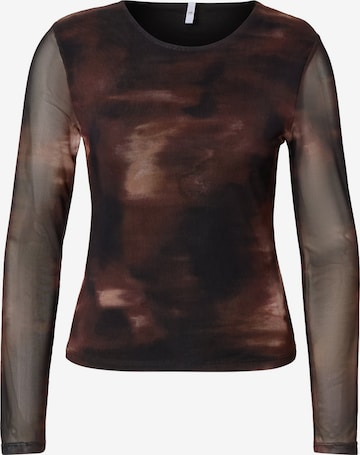 Hailys - Camisa 'Ma44gic' em castanho: frente