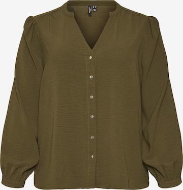 Vero Moda Curve Blouse 'VIBE' in Groen: voorkant