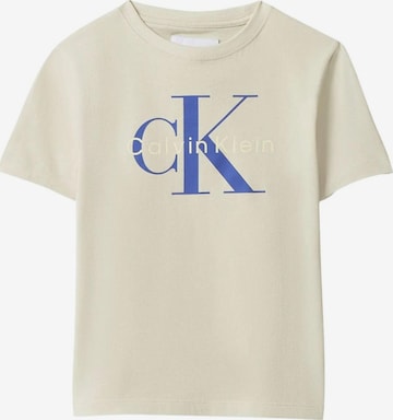 Calvin Klein Kids T-shirt 'CK MONO LOGO SS T-SHIRT' i beige: framsida