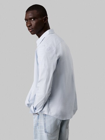Calvin Klein Slim fit Overhemd in Blauw
