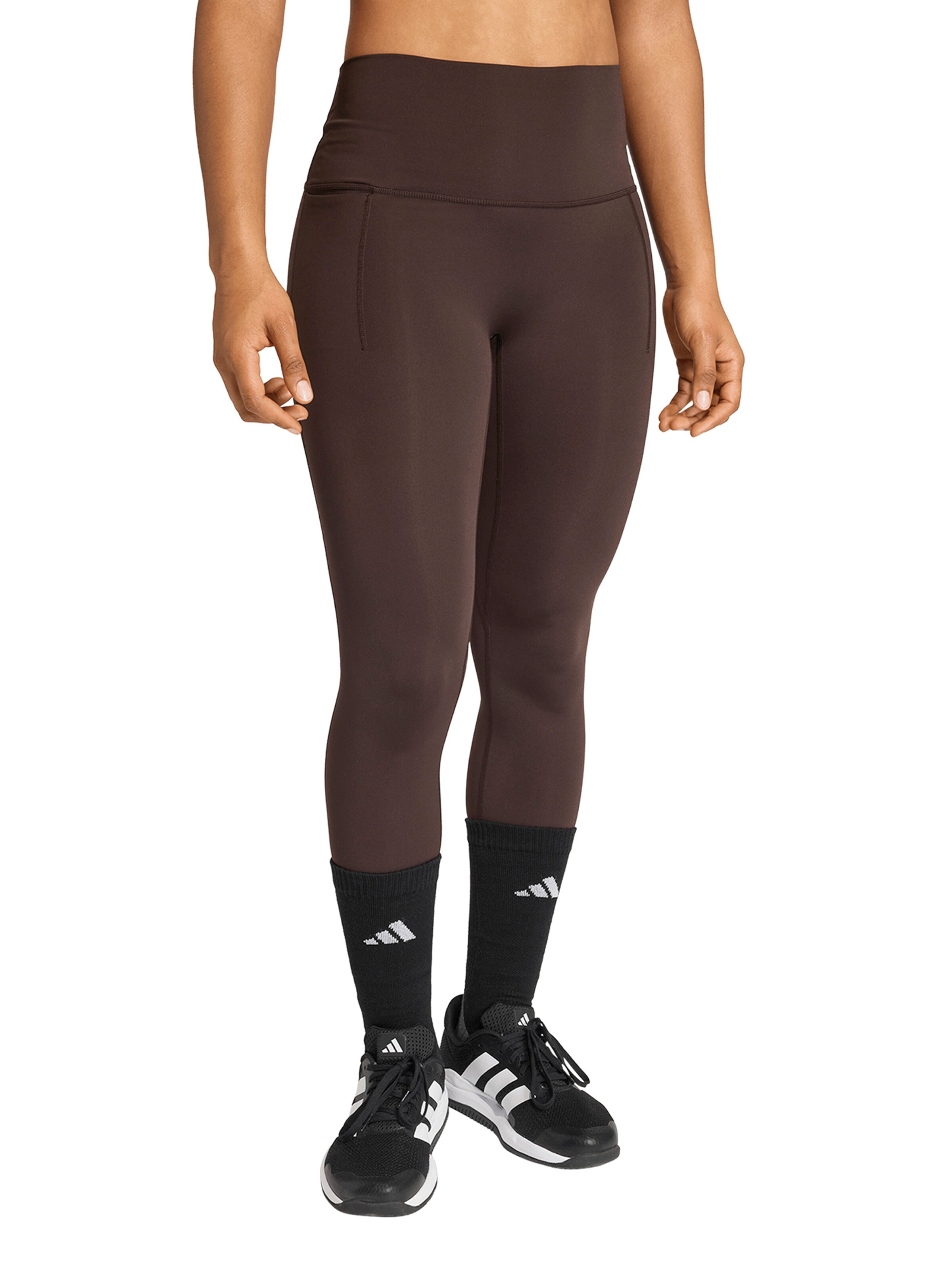 Skinny Pantalon de sport ADIDAS PERFORMANCE en marron : devant
