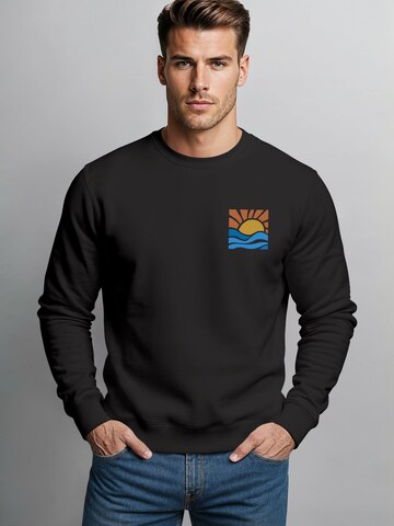 Neverless Sweatshirt 'Sun Wave Batch' in Black