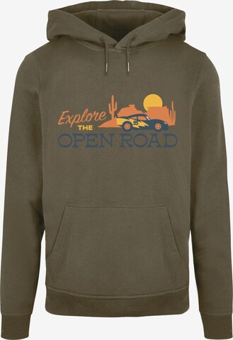 ABSOLUTE CULT Sweatshirt 'Cars - Explore The Open Road' in Green: front