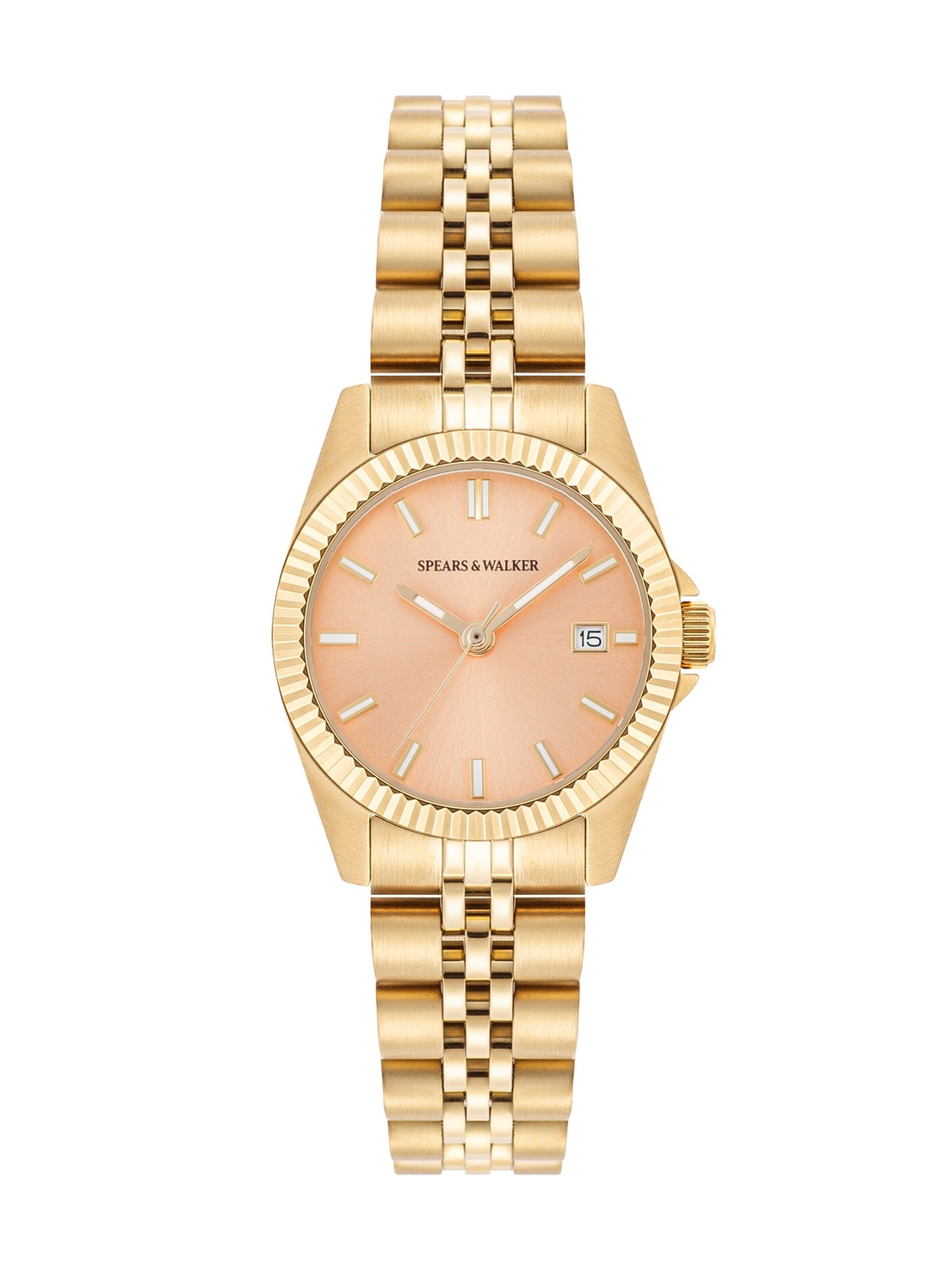 Spears & Walker Analoguhr in Gold: Vorderseite