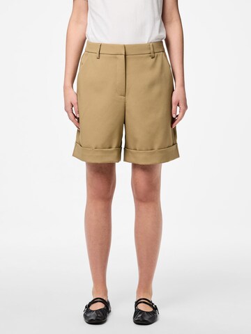 PIECES Regular Broek 'PCTempre' in Bruin: voorkant