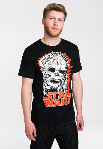 LOGOSHIRT Shirt 'Chewbacca' in Black: front