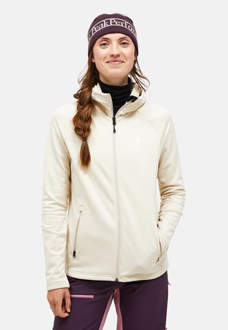 PEAK PERFORMANCE Athletic fleece jacket 'Rider' in Beige: front