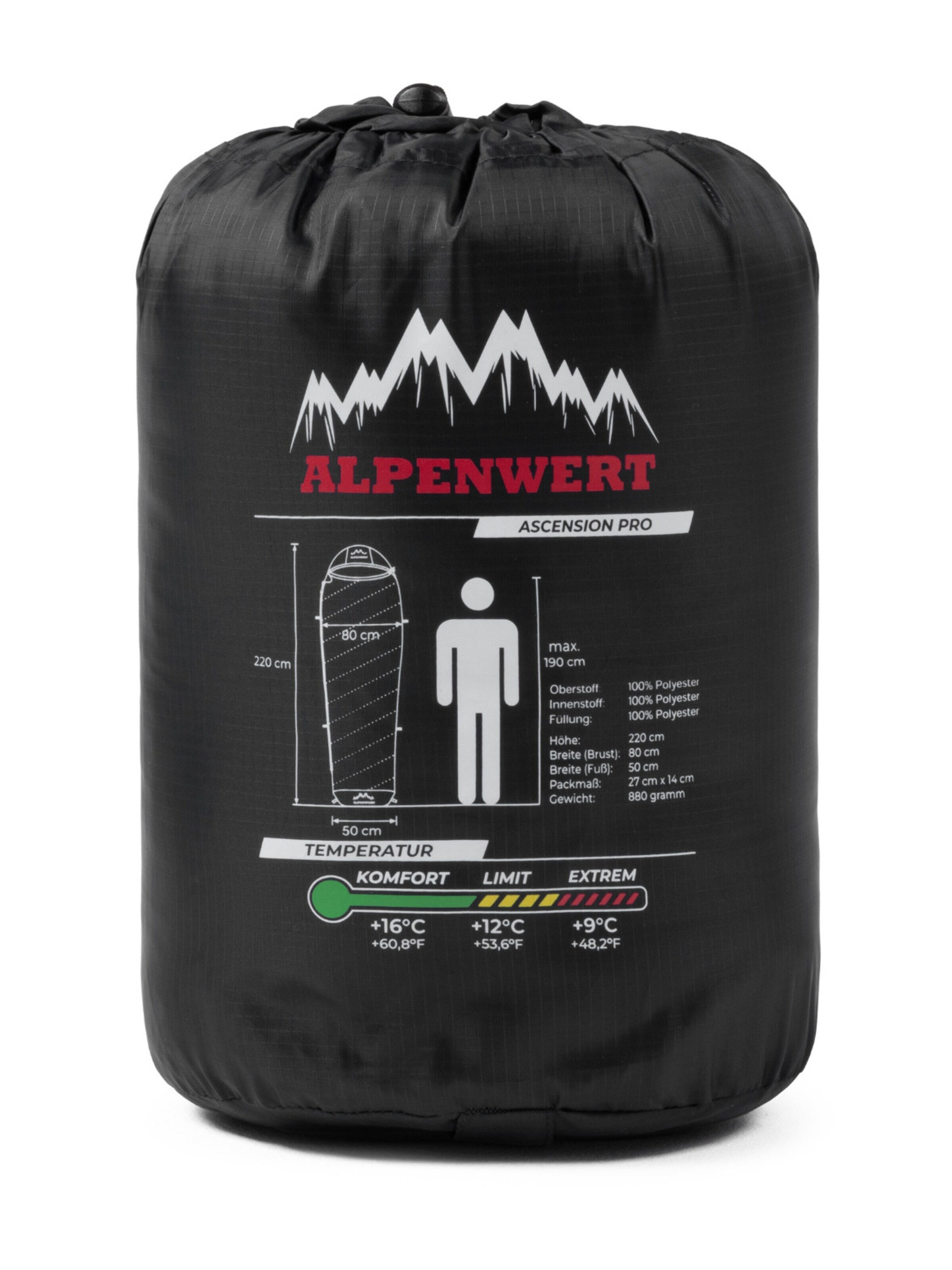Alpenwert Sleeping Bag 'Schlafsack Sommer' in Green